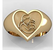 Mother and Son Heart Shaped  Mother s Ring 