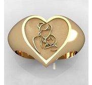 Mother and Daughter Heart Shaped  Mother s Ring 