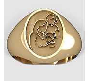 Mother with Two Daughters Oval Shaped  Mother s Ring 