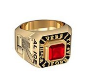 Boy s Square Emerald Class Ring