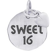 SWEET 16 TAG W HEART ENGRAVABLE