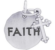 FAITH TAG W CROSS ENGRAVABLE