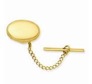 Engravable Oval Bezel Tie Tack