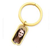 Photo Engraved Dog Tag Key Chain