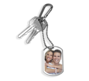 Stainless Steel Photo Dog Tag Keychain