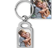 Stainless Steel Engravable Rectangle Photo Laser Keychain