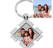 Stainless Steel Engravable Square Photo Laser Keychain