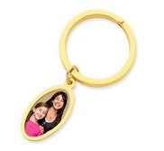 Photo Engraved Oval Key Chain