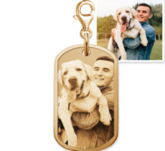 Petite Dog Tag Charm For Bracelet