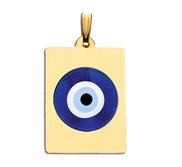 Rectangle Evil Eye Engraved Pendant