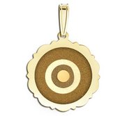 Evil Eye Engraved Scalloped Round Pendant