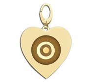 Heart Shaped Evil Eye Engraved Charm