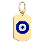 Evil Eye Engraved Dog Tag Charm