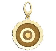 Scalloped Round Evil Eye Engraved Charm