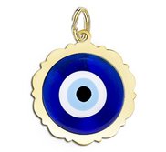 Scalloped Round Evil Eye Color Charm