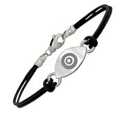 Sterling Silver Evil Eye Engraved  Rope Bracelet