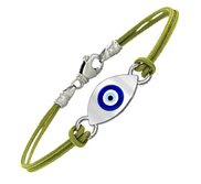 Sterling Silver Evil Eye Color  Rope Bracelet