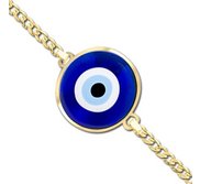 Evil Eye Color Round Bracelet w  Curb Chain