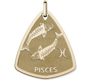 Pisces Symbol Shield Pendant or Charm