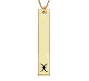 Pisces Symbol Vertical Tag Pendant