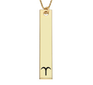 Aries Symbol Vertical Tag Pendant