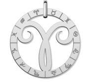 Cutout Round Gemini Symbol Charm or Pendant