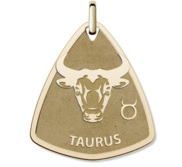 Taurus Symbol Shield Pendant or Charm