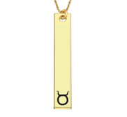 Taurus Symbol Vertical Tag Pendant