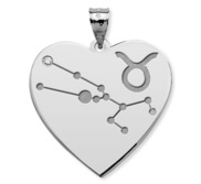 Taurus Symbol Heart Charm or Pendant