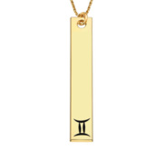 Gemini Symbol Vertical Tag Pendant