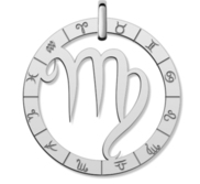 Cutout Round Virgo Symbol Charm or Pendant