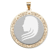 Virgo Symbol Two Tone Round Pendant