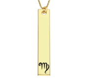 Virgo Symbol Vertical Tag Pendant