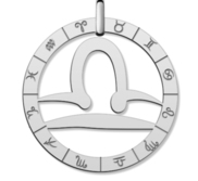 Cutout Round Libra Symbol Charm or Pendant