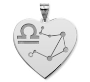 Libra Symbol Heart Charm or Pendant