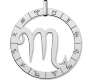 Cutout Round Scorpio Symbol Charm or Pendant