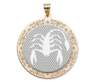 Scorpio Symbol Two Tone Round Pendant