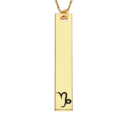 Capricorn Symbol Vertical Tag Pendant