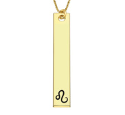 Leo Symbol Vertical Tag Pendant