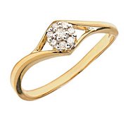 14K Gold Diamond Cluster Promise Ring