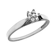 14K Gold Diamond Cluster Promise Ring