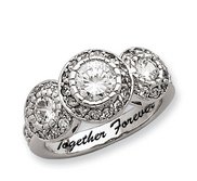 Sterling Silver Round 3 Stone Cubic Zirconia Promise Ring