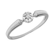 10K  Gold Diamond Cluster Promise Ring