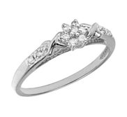 14K Gold Diamond Cluster Promise Ring