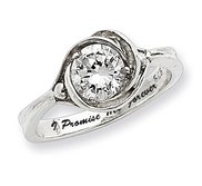 Sterling Silver Cubic Zirconia Pomise Ring