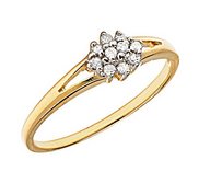 14K Gold Diamond Cluster Promise Ring