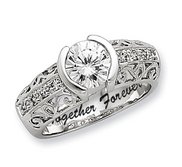 Sterling Silver Round Cubic Zirconia Promise Ring