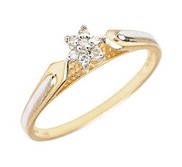 14K Gold Diamond Cluster Promise Ring