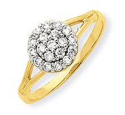 10k Yellow Gold Cubic Zirconia  Cluster Promise Ring