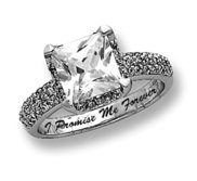 Sterling Silver Square Cubic Zirconia Promise Ring